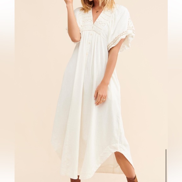 Free People Dresses & Skirts - Free people Samantha Shirtdress in Ivory Combo
